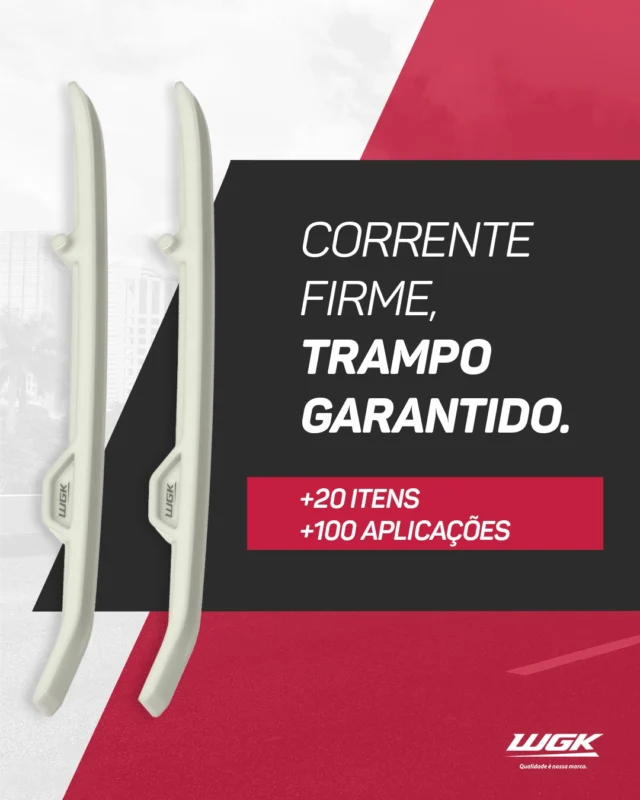 #LançamentoWGK

Seu corre não pode parar por causa de uma corrente fora do lugar.

Nossa Guia de Corrente mantém tudo firme, alinhado e no eixo, do jeito que tem que ser.

São mais de 20 produtos para mais de 110 aplicações nacionais, já disponíveis em todo Brasil.

WGK, qualidade é a nossa marca!

#wgk  #segurancanotransito  #trânsitoseguro #guiadacorrente #produtoWGK #duasrodas