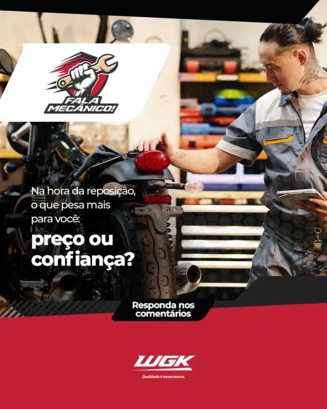 💬 Fala, Mecânico!

Na correria do dia a dia, encontrar a peça certa por um bom preço faz toda a diferença. Mas, na prática, quem trabalha na oficina sabe que preço não é tudo.

A confiança na marca, a procedência da peça e a segurança de que ela vai entregar o resultado esperado também pesam na decisão. Afinal, nem sempre a opção mais barata é a que oferece o melhor custo-benefício.

E na sua rotina? Na hora da reposição, o que pesa mais: preço ou confiança? 👇

#WGK #Motopeças #SetorAutomotivo #Oficina #NossoJeitoWGK #Mecânico